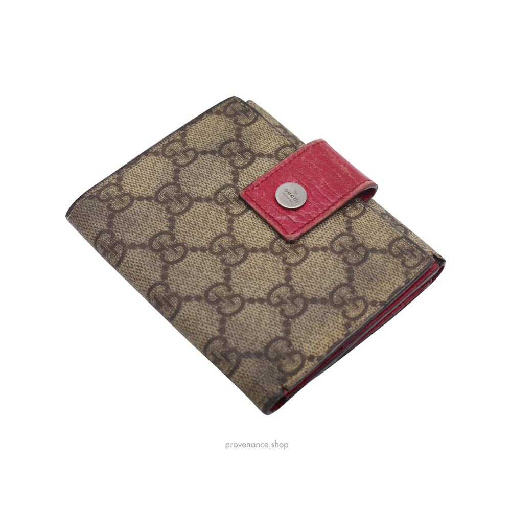 🔴 Gucci Trifold Wallet - GG Supreme Pink - Picture 4 of 9